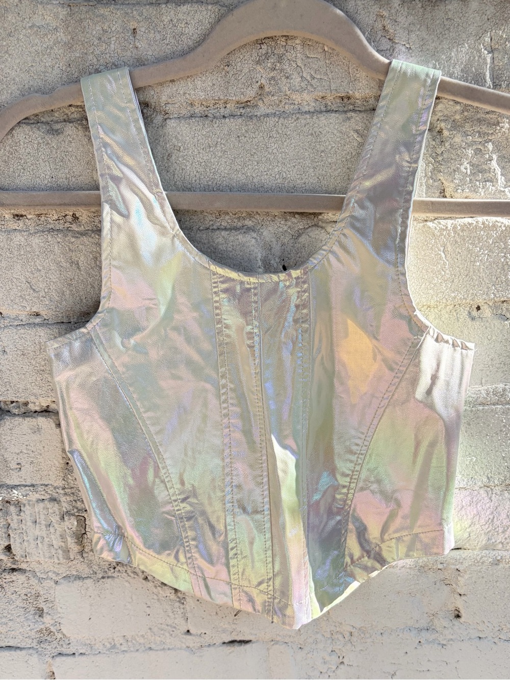 Iridescent XXSmall Crop Bustier Top - Women